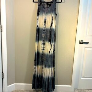 Long tye dye animal print maxi dress